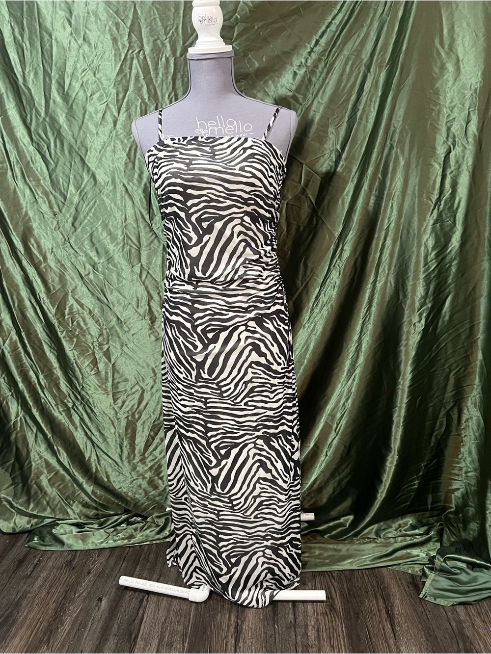 Love Tree Black and White Zebra Print Maxi Slip Dress